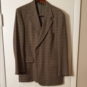 Men's Houndstooth Blazer in Brown and Black